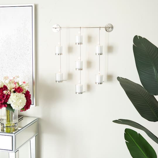 CosmoLiving by Cosmopolitan 27" Silver Contemporary Wall Sconce